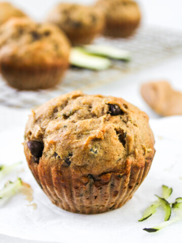 peanut butter zucchini chocolate chip muffins