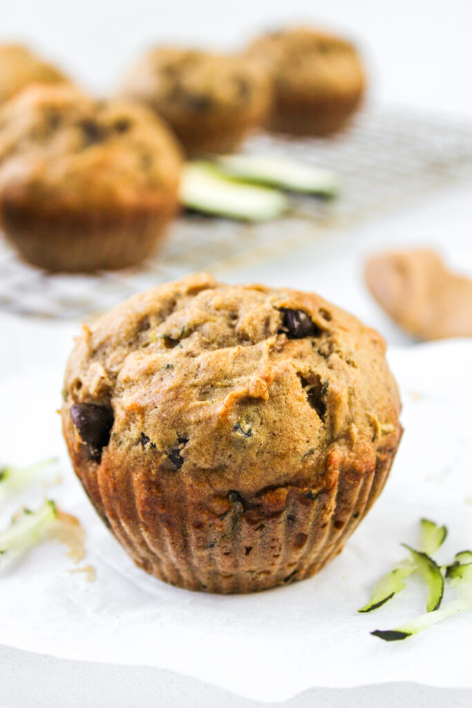 peanut butter zucchini chocolate chip muffins