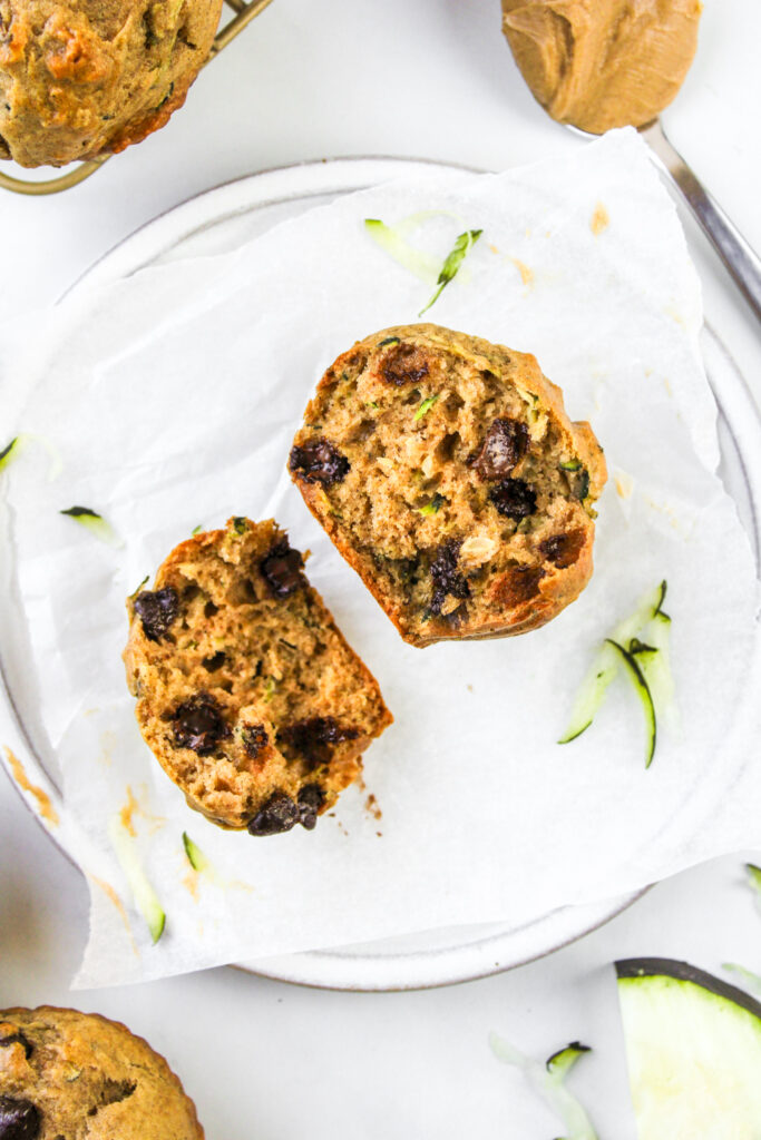peanut butter zucchini chocolate chip muffins