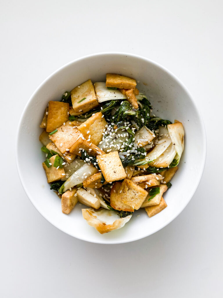 teriyaki tofu bok choy