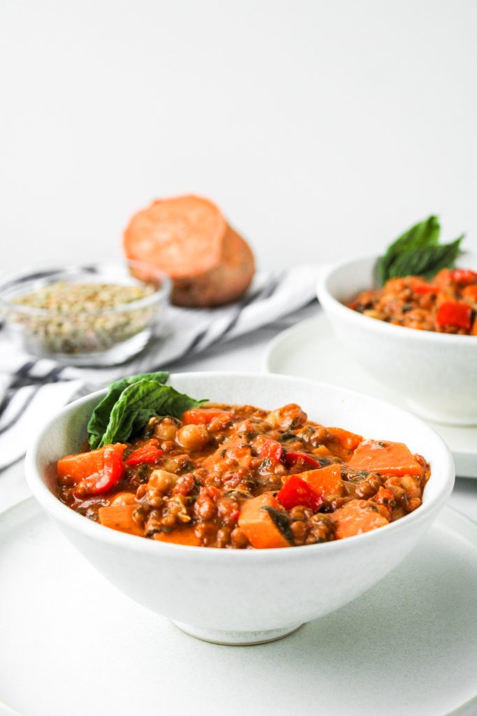 sweet potato and lentil peanut stew