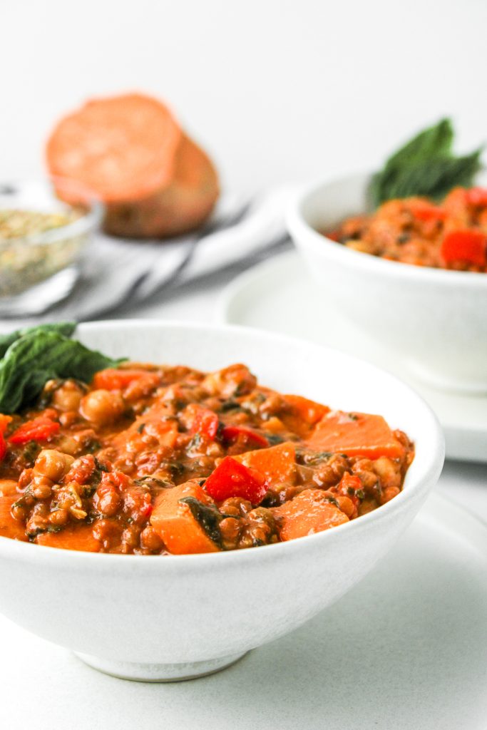 sweet potato and lentil peanut stew