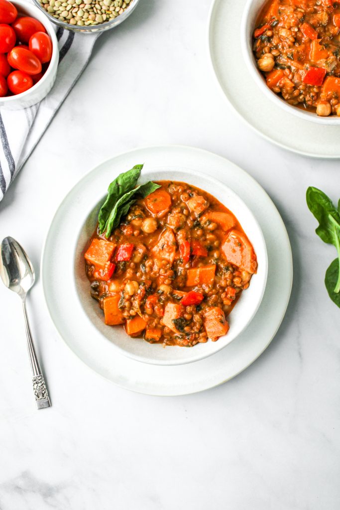 sweet potato and lentil peanut stew