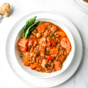 sweet potato and lentil peanut stew