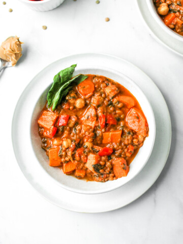 sweet potato and lentil peanut stew