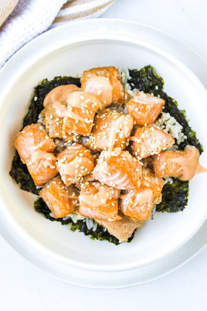 sweet sesame salmon bites