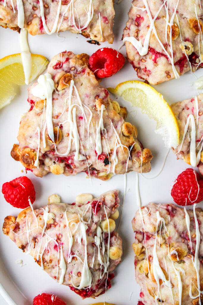 lemon raspberry white chocolate scone