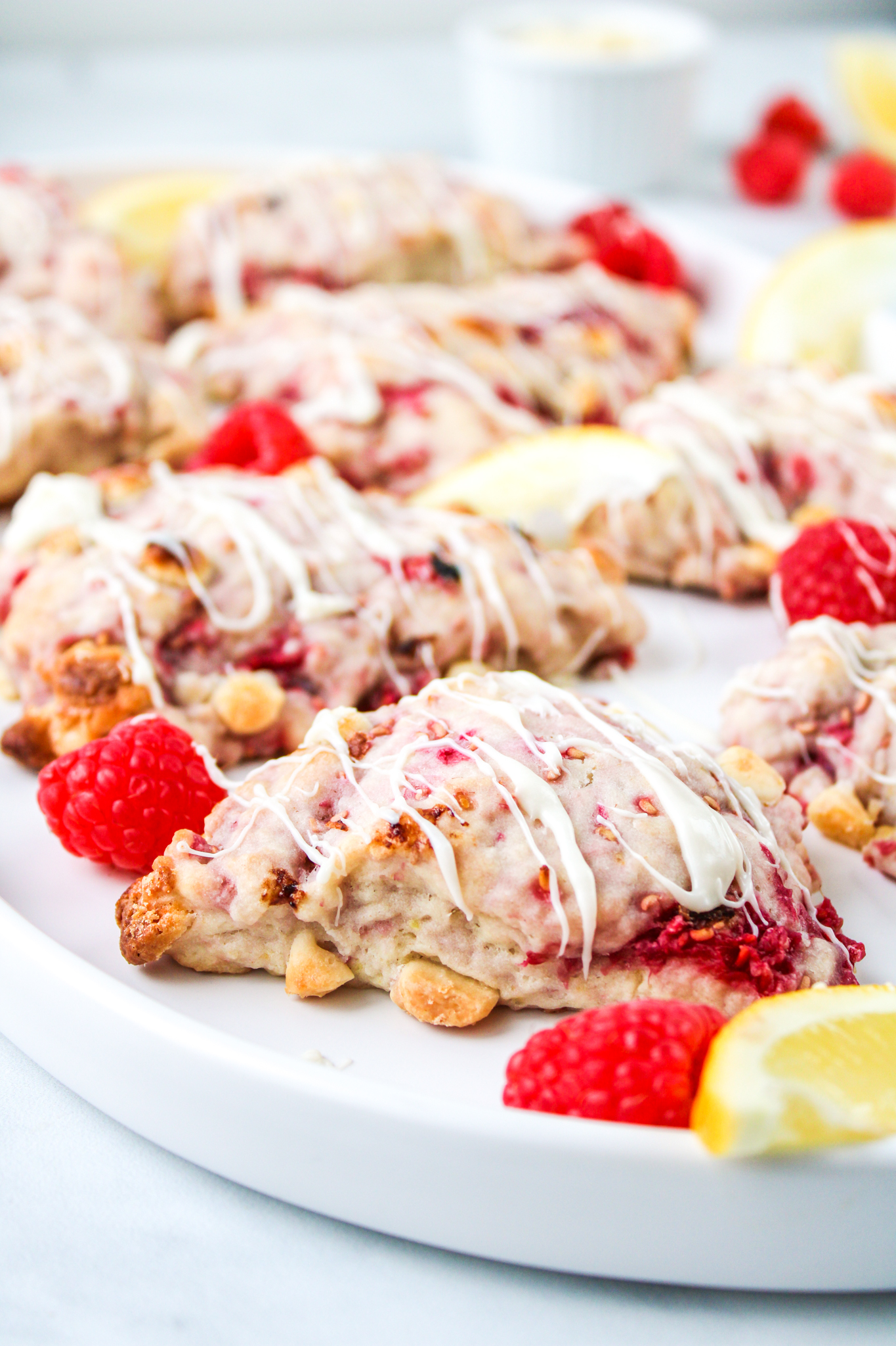lemon raspberry white chocolate scone