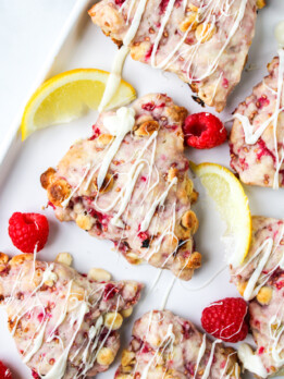 lemon raspberry white chocolate scone
