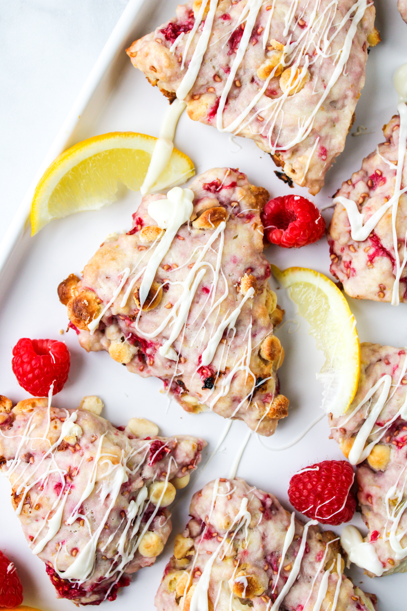 lemon raspberry white chocolate scone