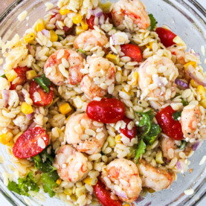 shrimp orzo salad with honey lemon dressing