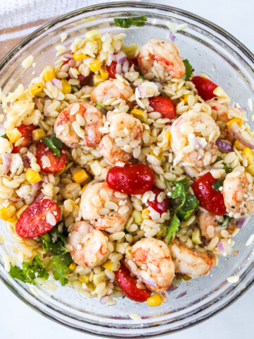 shrimp orzo salad with honey lemon dressing