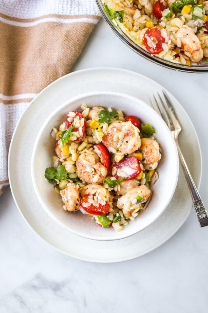 shrimp orzo salad with honey lemon dressing