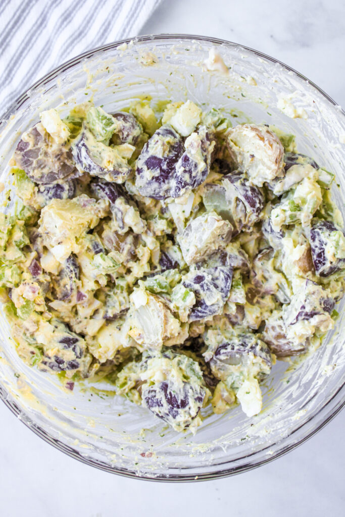 herb and garlic potato salad