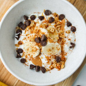 peanut butter banana yogurt bowl