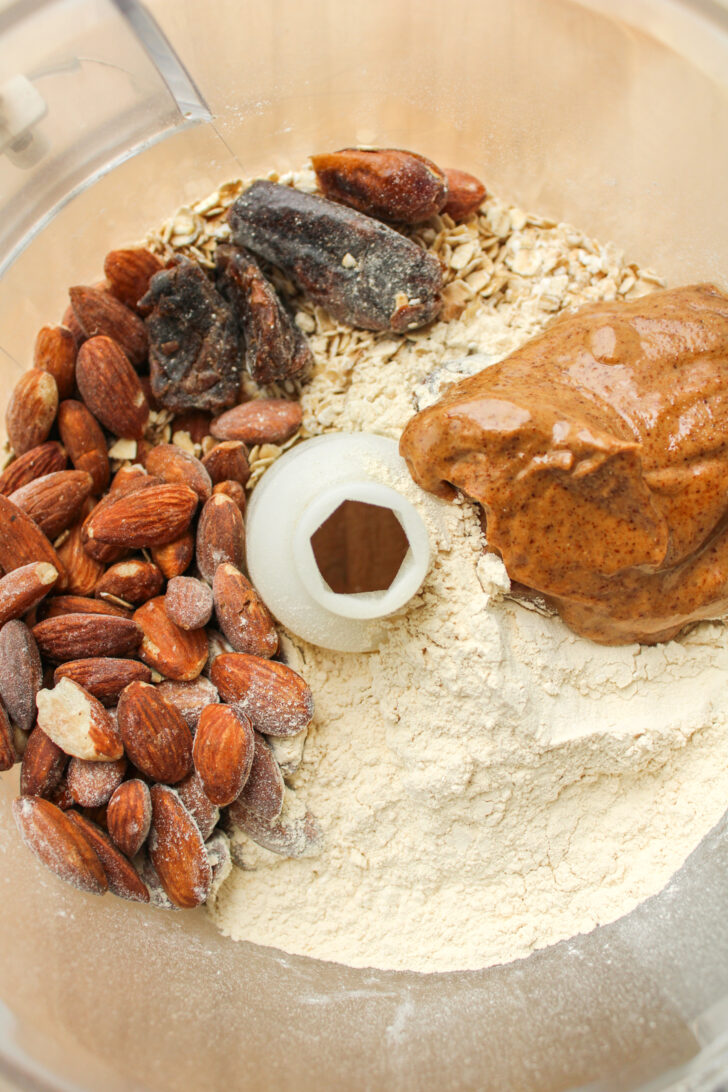 protein ball ingredients in the food processor