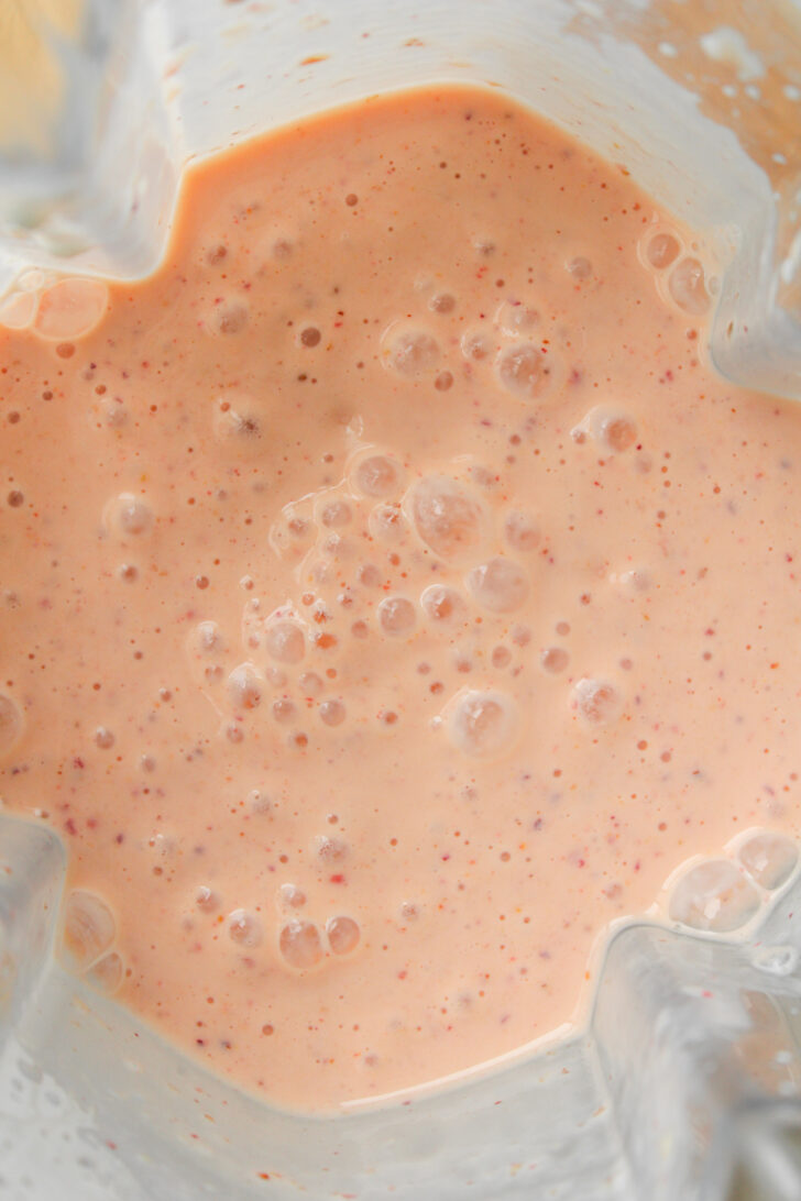 blended smoothie in blender
